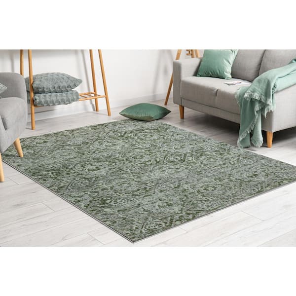 RADICI USA Green 3 ft. x 5 ft. Livigno 1244 Transitional Abstract Area Rug