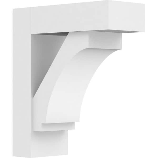 Ekena Millwork Standard Imperial 5 in. W x 14 in. H x 12 in. D Signature Urethane Polyurethane Bracket With Block Ends
