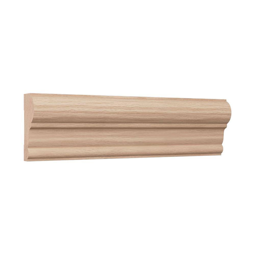 96" Red Oak Solid Wood Chair Rail Molding