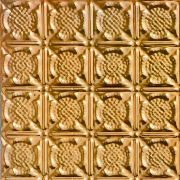 Take Home Sample - Chain Mail Lincoln Copper 1 ft. x 1 ft. Decorative Tin Style Nail Up Ceiling Tile (1 sq. ft./case)
