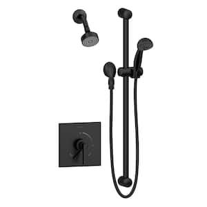Duro 1.5 GPM 1-Handle Shower Trim Kit with Hand Shower in Matte Black (Valve Not Included)