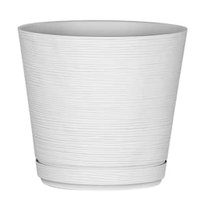 8 in. Dia White Round Cabala Planter (2-Pack)