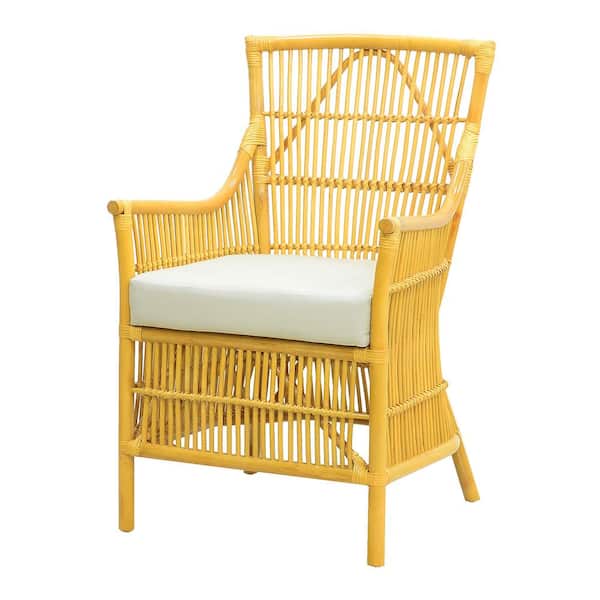 A & B Home Yellow, White Arm Chair
