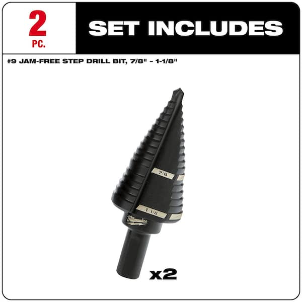 Milwaukee #9 x 7/8 in. and 1-1/8 in. Black Oxide Step Drill