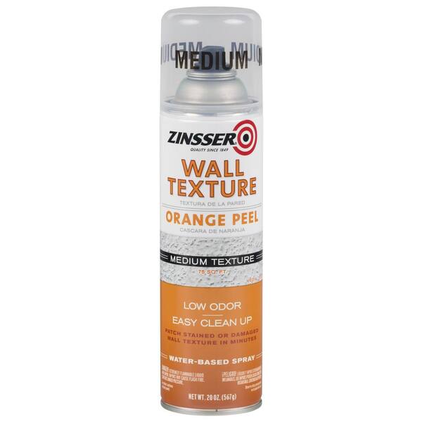 Zinsser 20 oz. Water-Based Bright White Medium Orange Peel Wall Texture Spray (6-Pack)