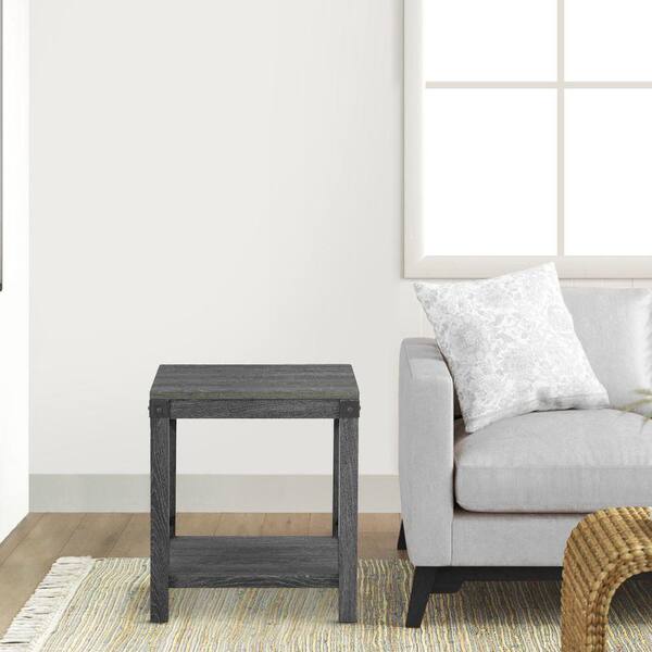 DHP Rosewood Tall Small Space Square End Table, Brown