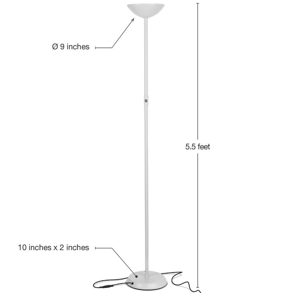 SkyLite 66" White Matte LED Torchiere Floor Lamp for Kids