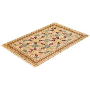 Mogul One-of-a Kind Traditional Ivory 6 ft. 1 in. x 9 ft. 4 in. Geometric Area Rug