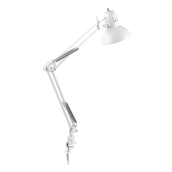 Globe Electric Architect 31.5 in. Glossy White Clamp-On Desk Lamp