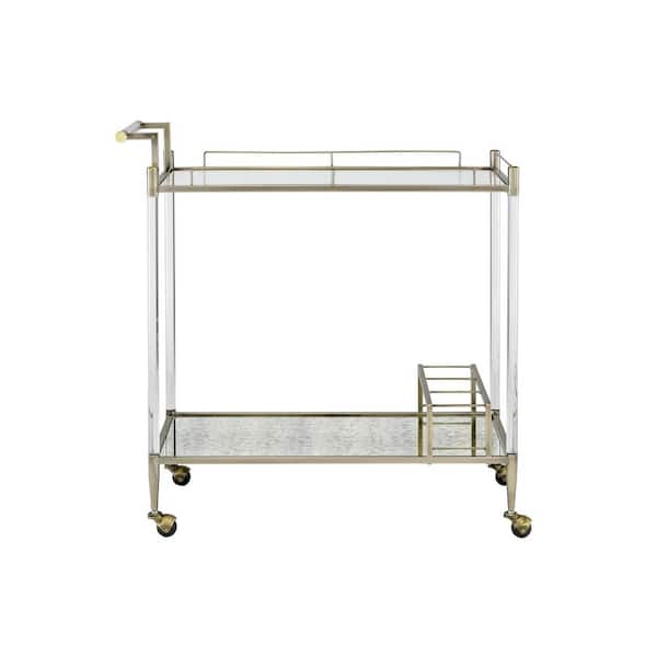 Unbranded Gold Kitchen Cart with 2-Tier Shelf