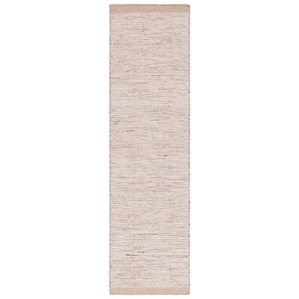 Vermont 2 ft. x 5 ft. Beige/Ivory Marle Solid Runner Rug