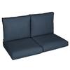 SORRA HOME 23 in. x 23.5 in. x 5 in. (4-Piece) Deep Seating Outdoor Loveseat Cushion in Sunbrella Revive Indigo HD139841TESC