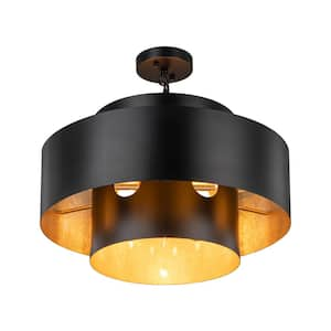 Hana 7-Light Matte Black Inter-Stacked Cylinders Pendant Light