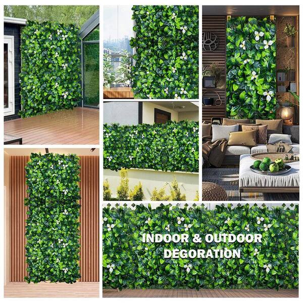20-PC 20 in. Green Artificial Grass, Boxwood Grass Wall Panels