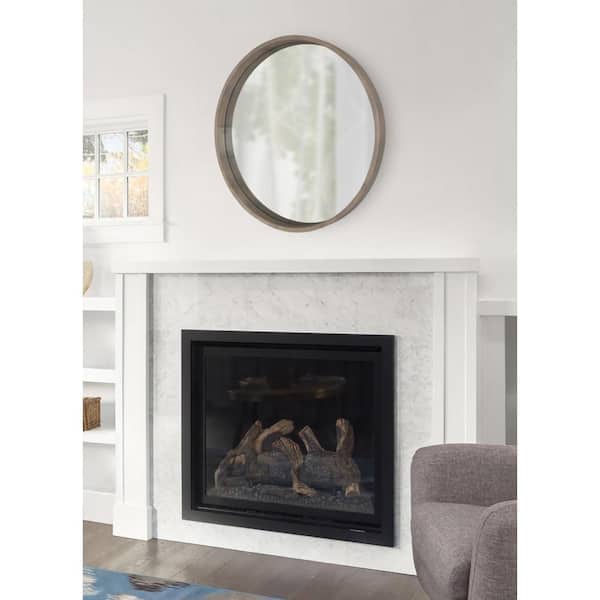 Medium Round Gray Classic Mirror (30 in. H x 30 in. W)