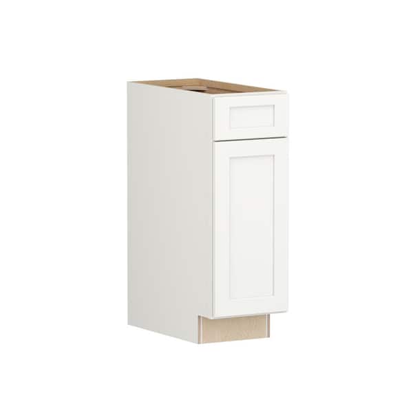 Shaker Full Overlay 12 in. W. x 24 in. D x 34.5 in. H Plywood Assembled Base Kitchen Cabinet in Linen White