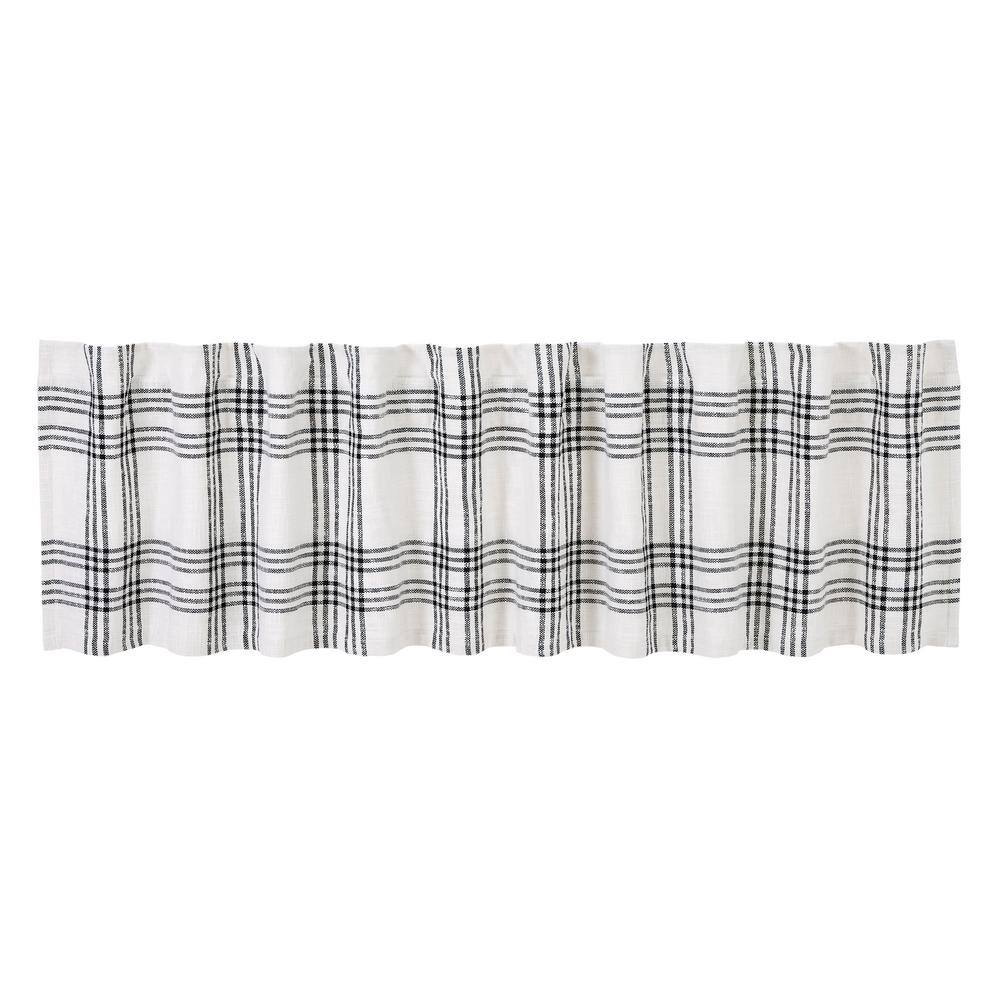 Black and White Plaid Cotton Rod Pocket Valance 90" Width