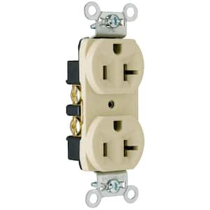 Pass and Seymour 20 Amp 125-Volt Commercial Grade Backwire Duplex Outlet, Ivory