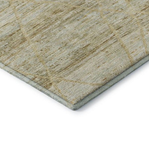 Mayfield Premium Machine Washable Abstract AMF1658 Wheat 5 ft. x 7 ft. 6 in. Area Rug