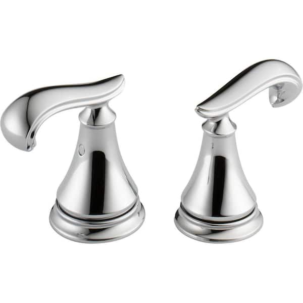 Delta Pair of Cassidy French Curve Metal Lever Handles for Bathroom Faucet in Chrome