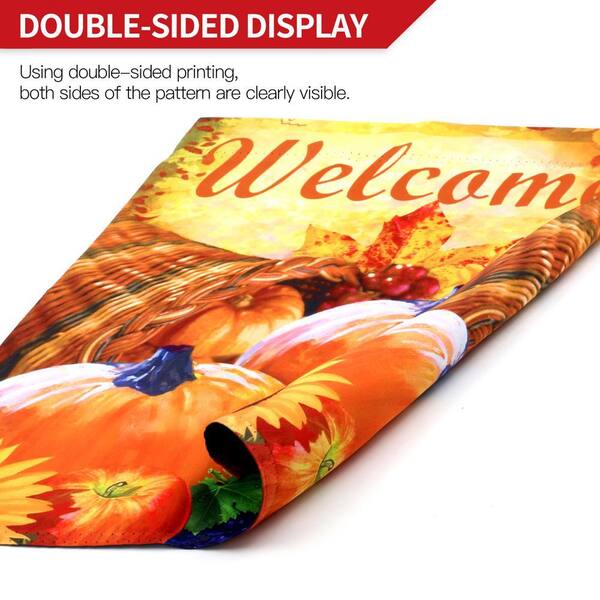 ANLEY 18 in. x 12.5 in. Garden Flag Pumpkin in Cornucopia