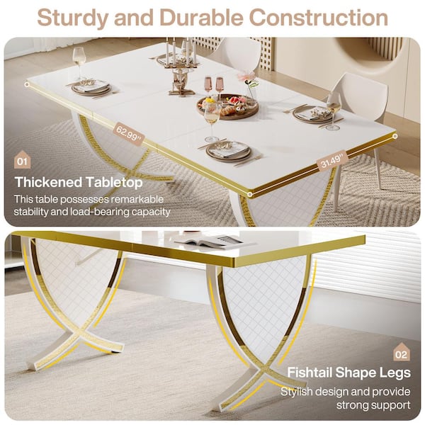TRIBESIGNS WAY TO ORIGIN Halsey 63 in. White Engineered Wood