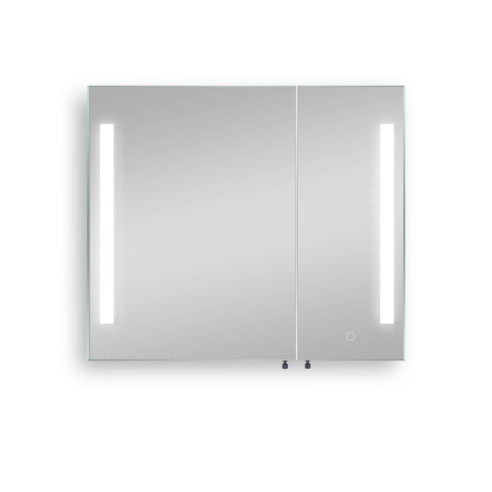 30 in. W x 26 in. H Black Rectangle Aluminum Recessed or Surface Mount Medi