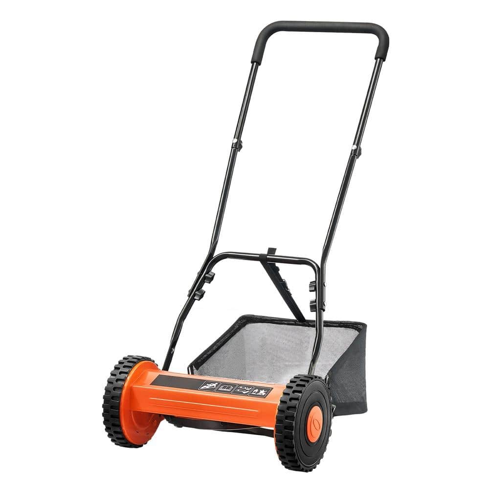 Push Reel Lawn Mower 14 in 5-Blade Manual No-Motor 0.6-1.75 in Adjustable Cutting Height w/Grass Catcher Bag price history on PriceWatchPro