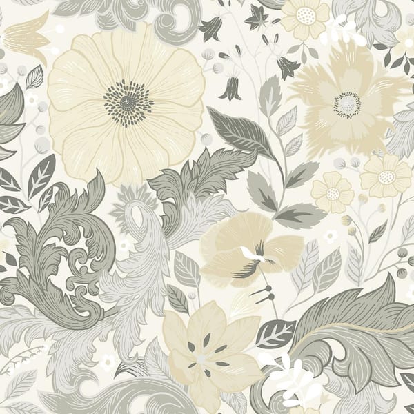A-Street Prints Victoria Pastel Floral Nouveau Non Woven Paper Wallpaper Sample