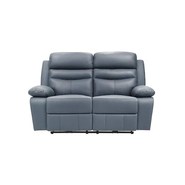 Lazzara Edelia 64 in. W Blue Leather 2-Seater Power Double