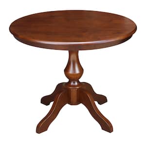 36 in. Sophia EspressoRound Solid Wood Dining Table