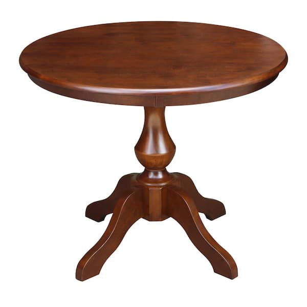 International Concepts 36 in. Sophia EspressoRound Solid Wood Dining Table