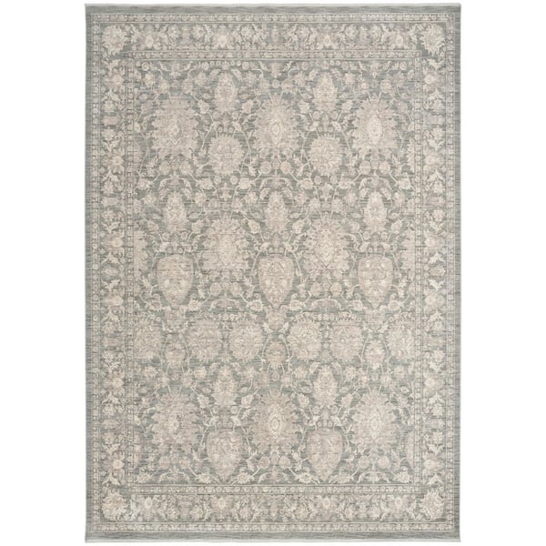 Outlines Sage Ivory 5 ft. x 7 ft. Medallion Traditional Area Rug