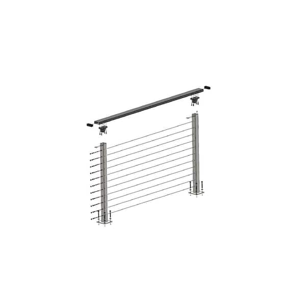 6 ft. Deck Cable Railing, 42 in. Base Mount, White