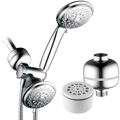 30-spray 4 in. Dual Shower Head and Handheld Shower Head in chrome