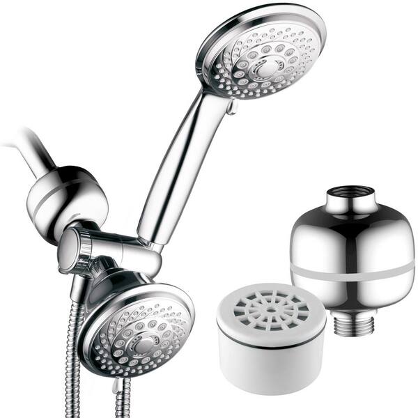 Hotel Spa 30-spray 4 in. Dual Shower Head and Handheld Shower Head in chrome