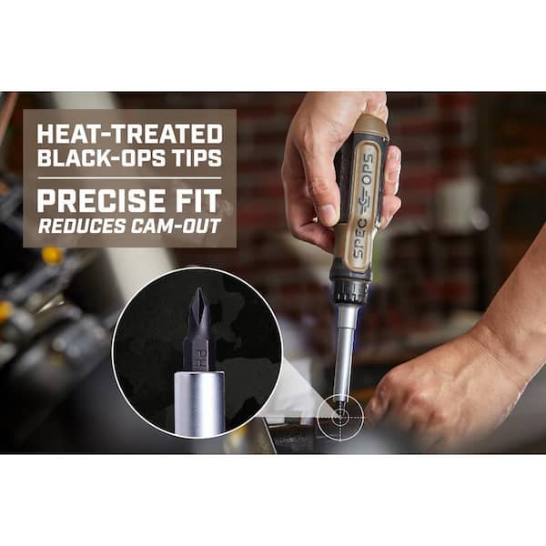 SPEC OPS Ratcheting Screwdriver, 12 in. 1, Includes 6 Double SPEC OPS Ratcheting Screwdriver, 12 in. 1, Includes 6 Double