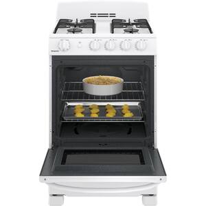 24 in. 4 Burner Freestanding Gas Range in White with Standard Cooking
