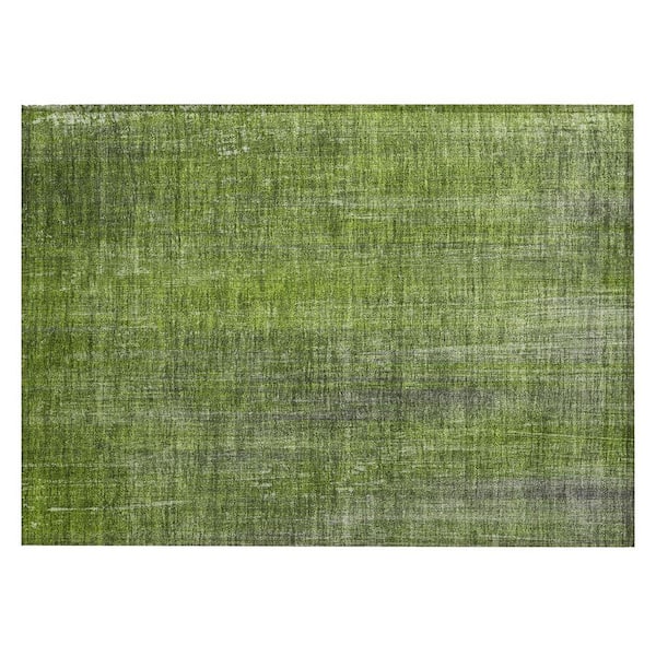 HomeRoots Green 2 ft. x 3 ft. Woven Striped Rectangle Indoor/Outdoor Area Rug