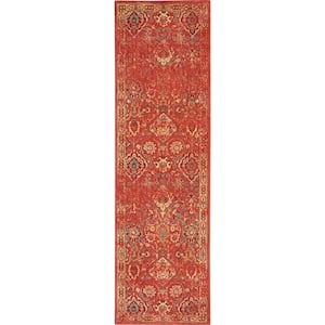 Somerset Brick 2 ft. x 8 ft. Repeat Medallion Traditional Runner Area Rug