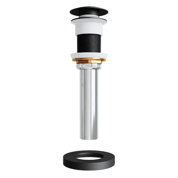 Vessel Bathroom Sink Pop-Up Drain and Mounting Ring, Matte Black