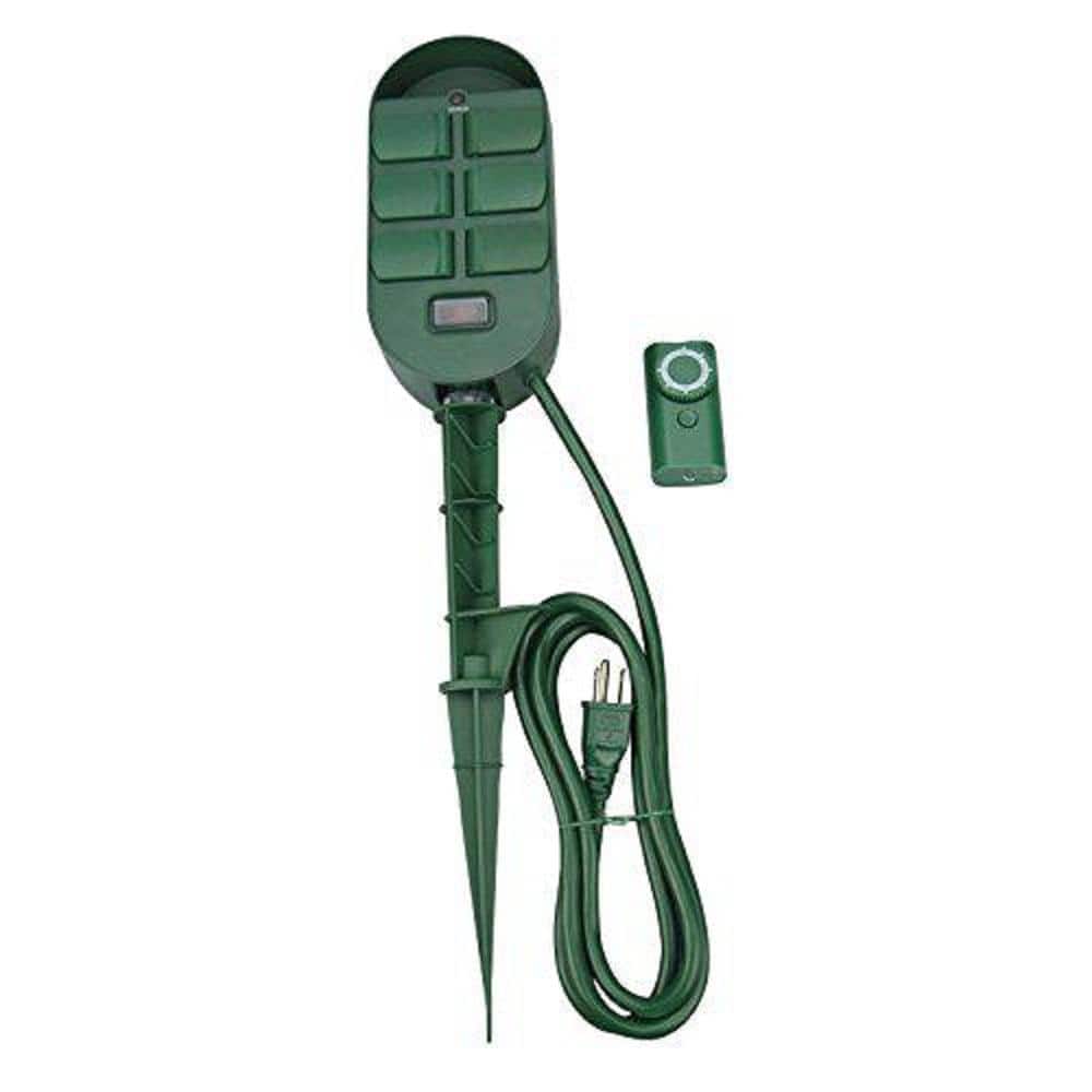 New Westinghouse Outdoor 6-Outlet Remote Control Ground Stake #T26119