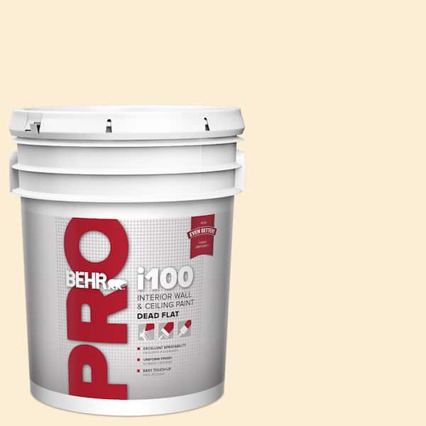 5 gal. #ICC-90 Butter Yellow Dead Flat Interior Paint