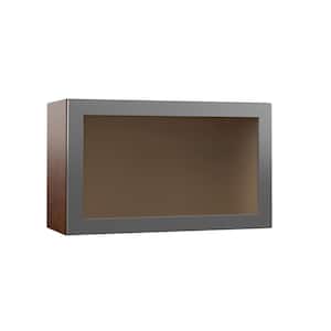 Designer Series Tayton Assembled 30 in. x 18 in. x 12 in. Lift Up Door with Glass Wall Kitchen Cabinet in Spice