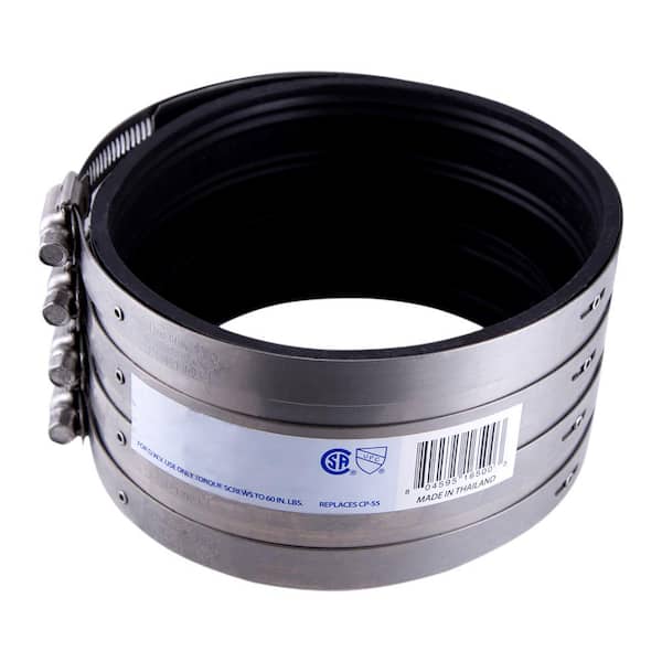 PLUMBFLEX Shielded 3 in. Steel Transition Coupling Connects Cast Iron to Plastic Extra Heavy Cast Iron