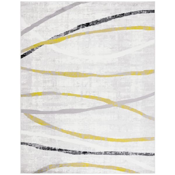 Skyler 8 ft. x 10 ft. Ivory Gray/Green Abstract Linear Area Rug