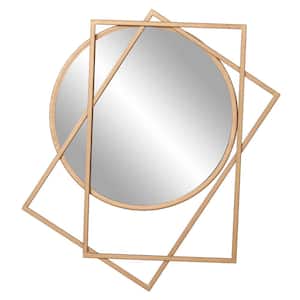 Medium Round Gold Modern Mirror (24 in. H x 21 in. W)