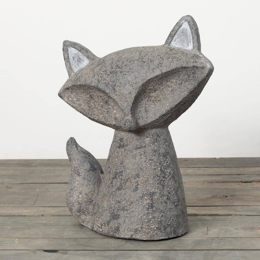 SULLIVANS 18.25 in. Gray Fox Garden Sculpture PR2800 - The Home Depot