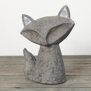18.25 in. Gray Fox Garden Sculpture