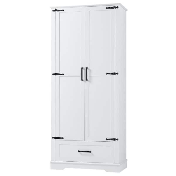 Anky 31 in. W 16 in. D 69 in. H White MDF Freestanding Bathroom Storage Linen Cabinet